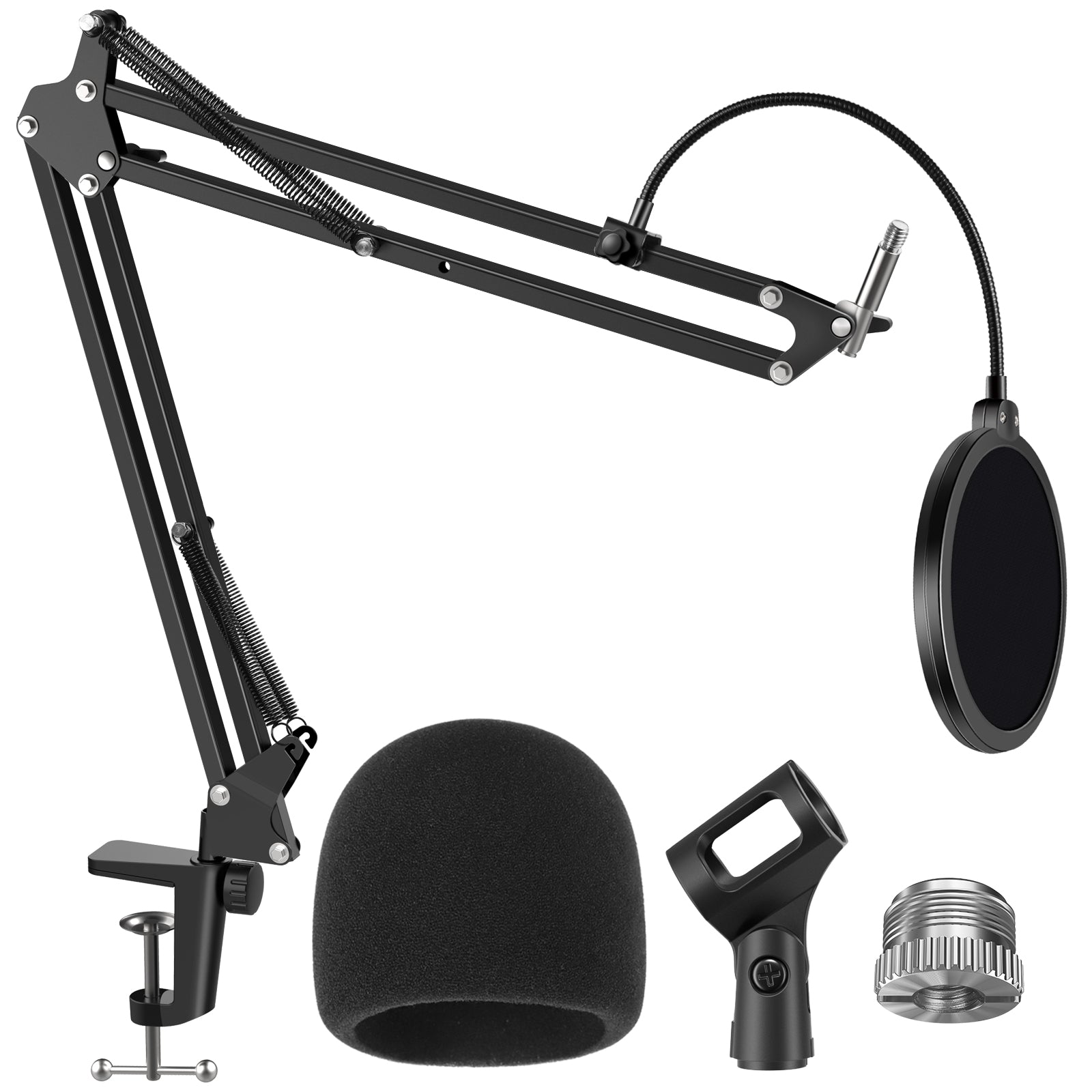 Blue Microphones Yeti USB Microphone (White Mist) Bundle with Desktop Boom  Arm Microphone Stand, Shock Mount and Pop Filter (4 Items)