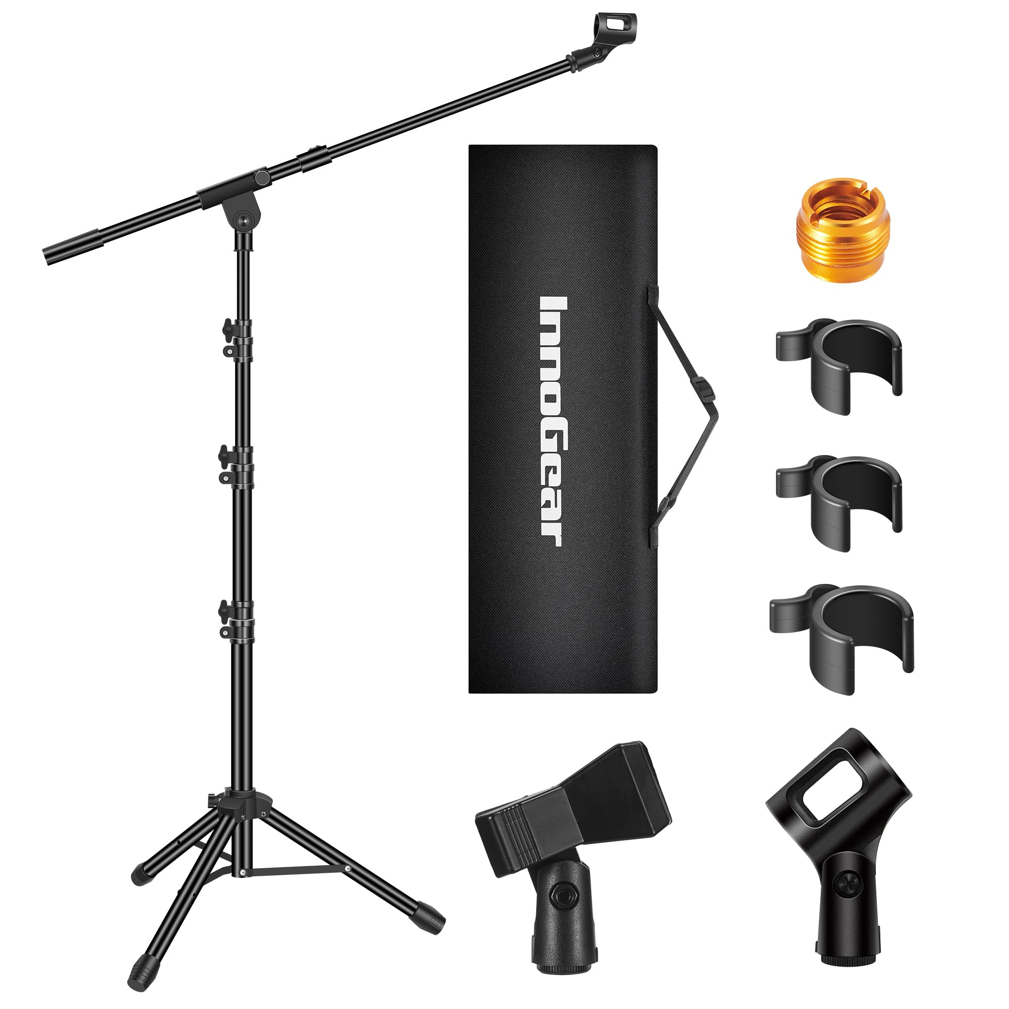 InnoGear Microphone Stand, Tripod Boom Arm Floor Mic Stand Height Adju