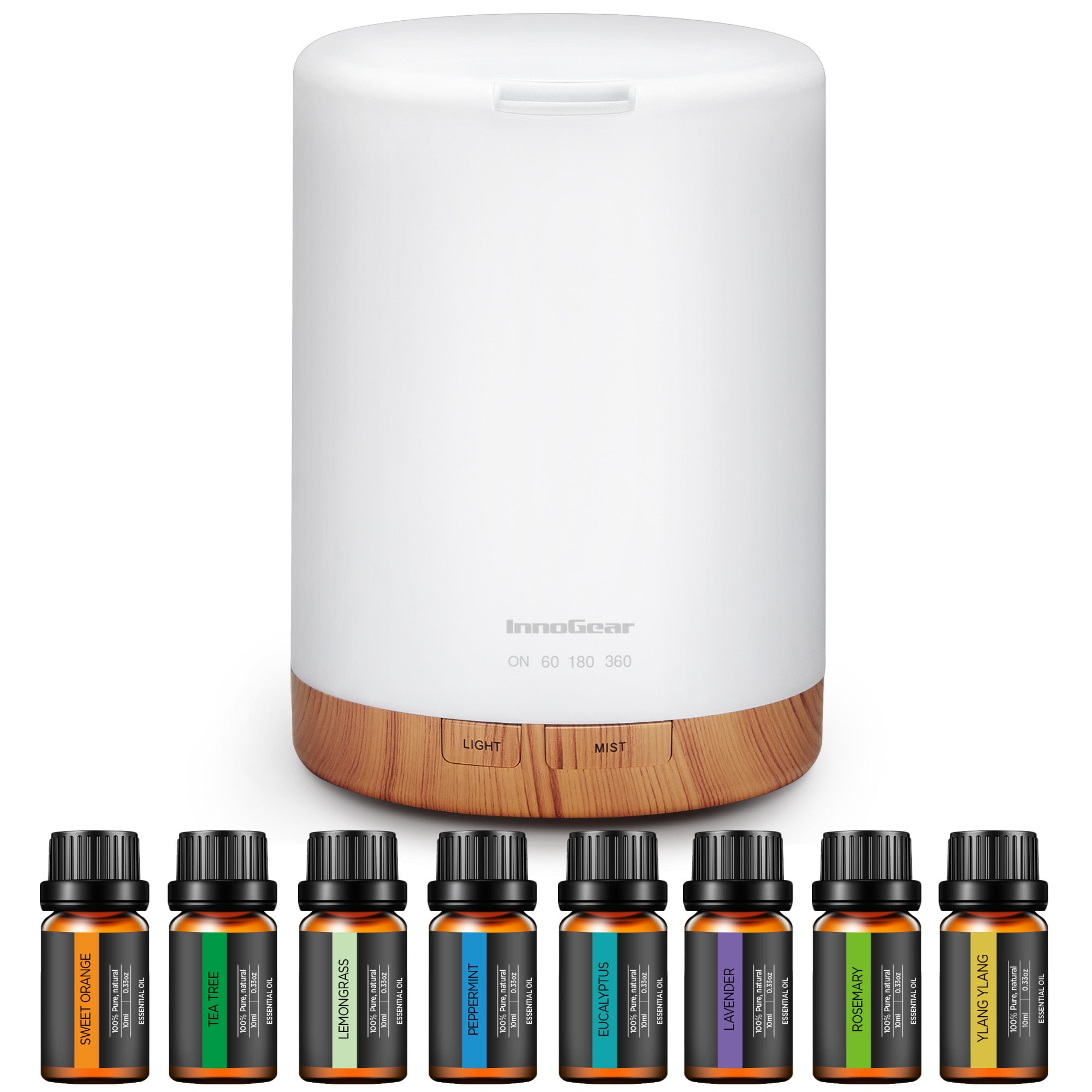 InnoGear Aromatherapy Diffuser & 8 Essential Oils Set, 300ml Premium 5
