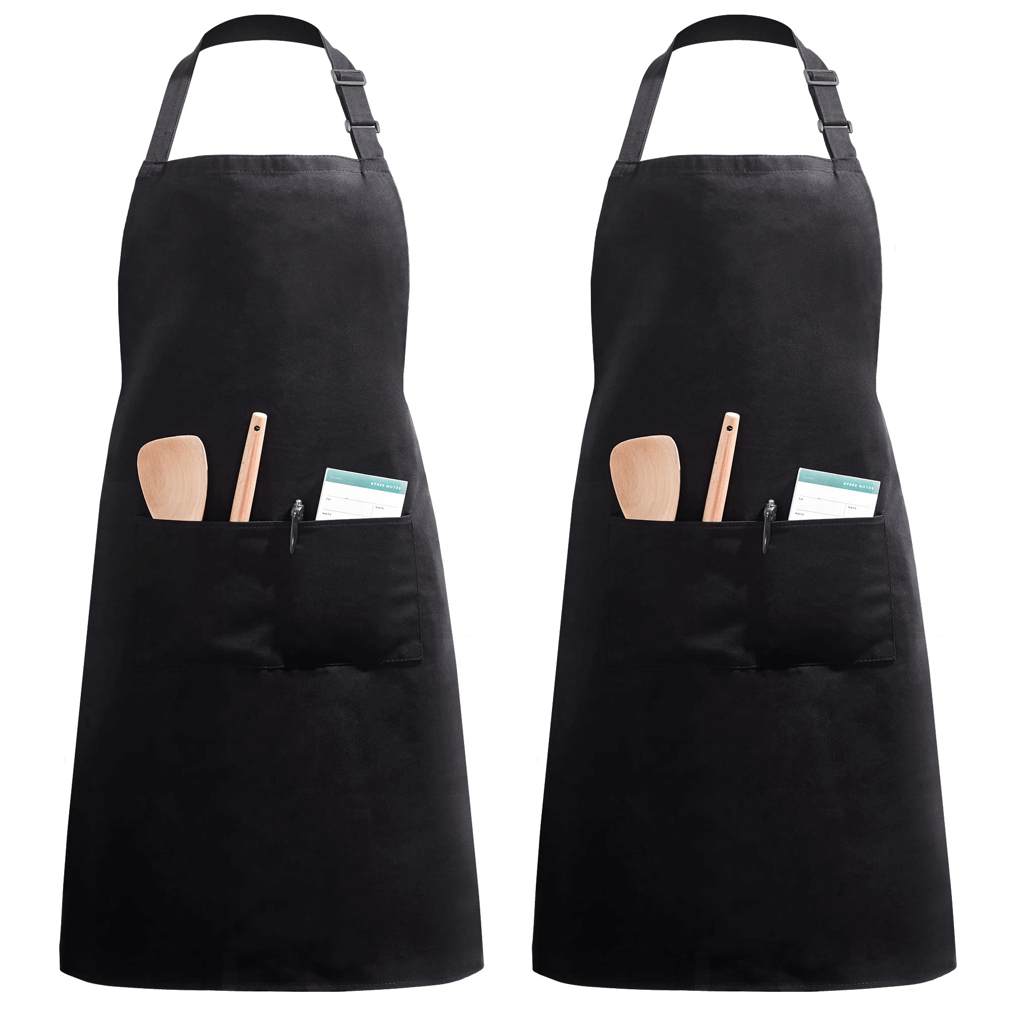 2 Pack Adjustable Bib Apron Waterdrop Resistant With 2
