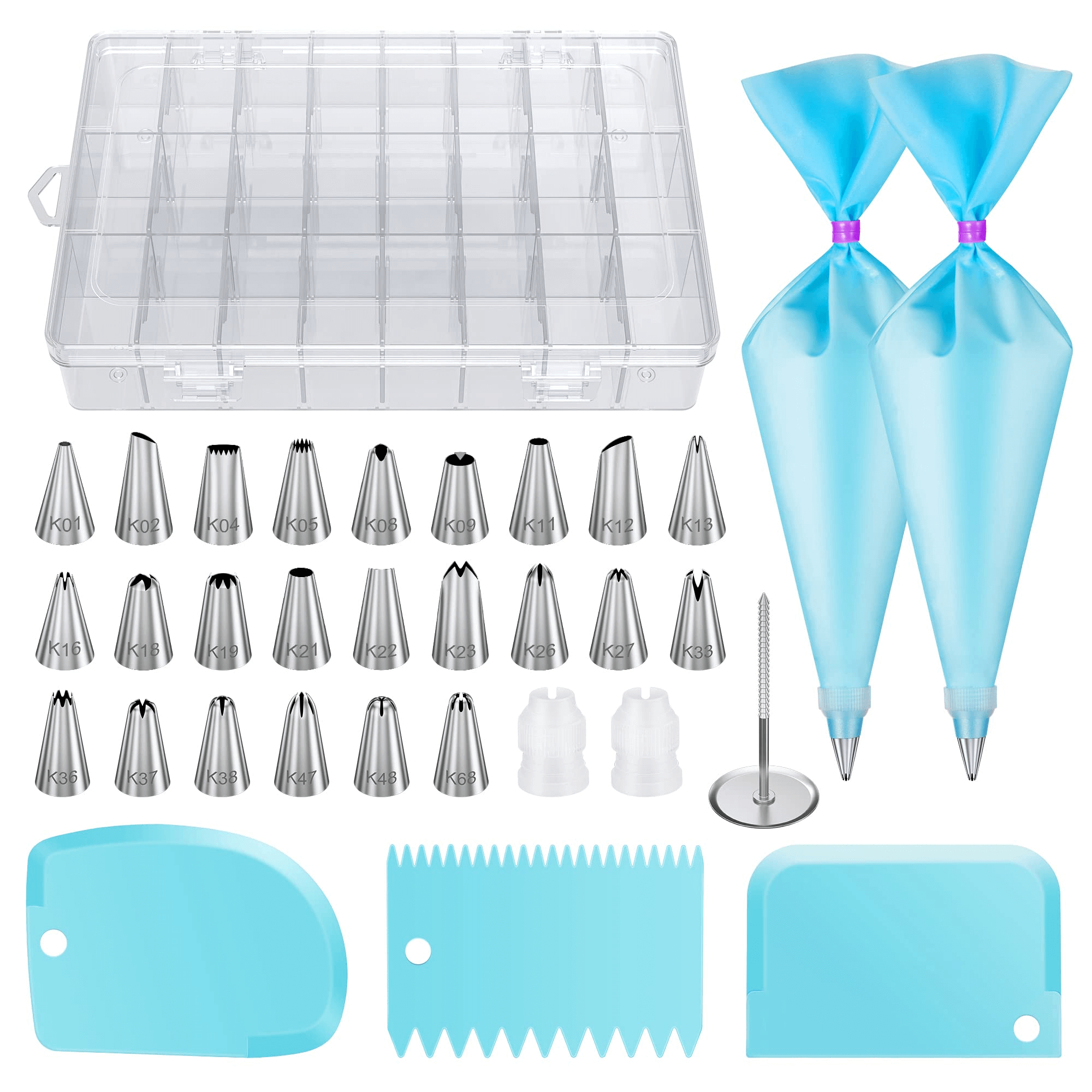 InnoGear 32 Pieces Cake Piping Nozzles Tips Kits with 2 Reusable Pipin