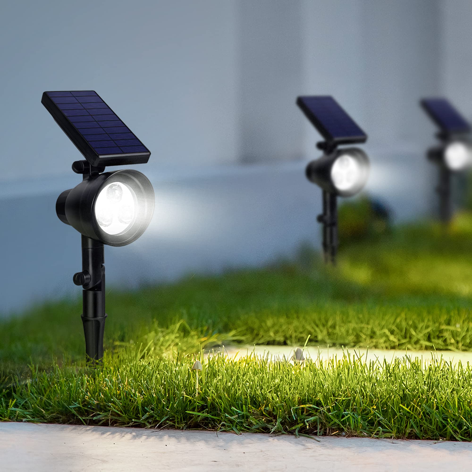 InnoGear Solar Lights Upgraded 2 in 1 Waterproof 3 LED Solar Spotlight Adjustable Wall Light Landscape Light Security Lighting Outdoor Auto on Off for