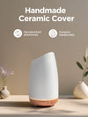 InnoGear 150ml Ceramic Oil Diffuser, Handcrafted Stone Essential Oil Diffuser Aromatherapy Diffusers Ultrasonic Cool Mist Humidifier Vaporizor 2 Mist Modes for Room Home, White Slope Cut Ceramic