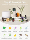 InnoGear Aromatherapy Diffuser & 10 Essential Oils Set, 500ml Essential Oil Diffuser with Remote Control Ultrasonic Cool Mist Scent Humidifier Vaporizer Auto-Off Timer for Room Office Home, White