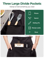 InnoGear Aprons 12 Pcs Waist Aprons with 3 Pockets Unisex Cooking Aprons Adjustable Chef Aprons for Home Kitchens, Restaurant, Coffee Shops, Garden, Barbecue (Black, Polyester) [UK]