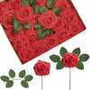 InnoGear Artificial Roses Foam Flowers, 50 Pcs Red Roses Artificial Flowers Fake Roses for Decoration DIY Wedding Bouquets Centerpieces Bridal Shower Party Valentine's Day Christmas Xmas