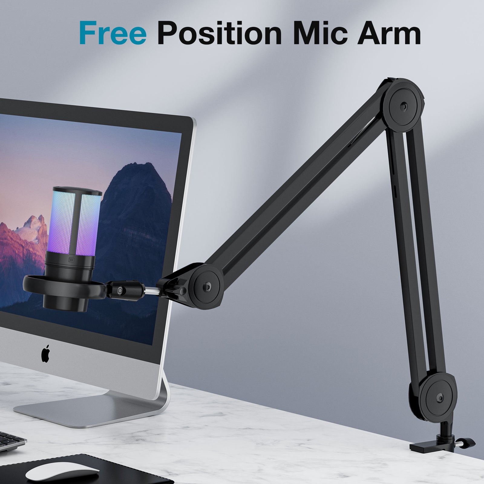 InnoGear Boom Arm Microphone Stand, Max Load Lbs Desk Mic Arm Stan