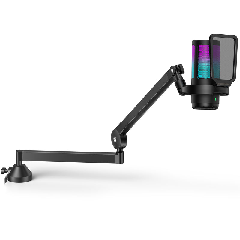 InnoGear CM38D USB Gaming Microphone Set, Noise Cancellation Condenser Mic with Boom Arm RGB Mute Headphones Jack for Streaming Podcasting Recording Vocal PC Computer YouTube Discord PS4 PS5, Black