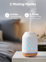 InnoGear Essential Oil Diffuser, 150ML Ceramic Diffuser for Home Handcrafted Aromatherapy Diffuser Ultrasonic Cool Mist Humidifier with 2 Mist Modes Waterless Auto Off for Room Office, White