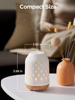 InnoGear Essential Oil Diffuser, 150ML Ceramic Diffuser for Home Handcrafted Aromatherapy Diffuser Ultrasonic Cool Mist Humidifier with 2 Mist Modes Waterless Auto Off for Room Office, White