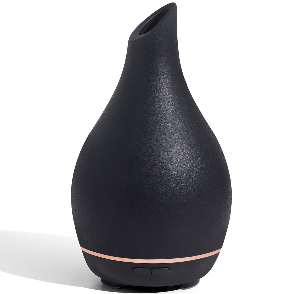 InnoGear Essential Oil Diffuser, 150ml Ceramic Diffuser Handcrafted Stone Aromatherapy Diffusers Ultrasonic Cool Mist Humidifier Vaporizer with 2 Mist Modes Waterless Auto Off for Room Office, Black