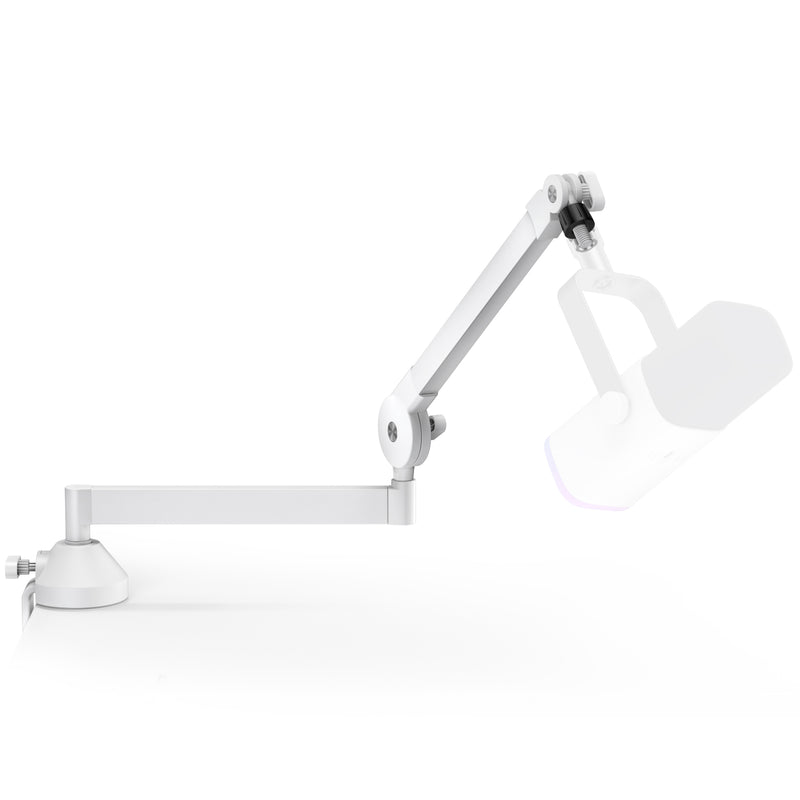 InnoGear Low Profile Mic Arm, 360° Rotatable Microphone Boom Arm Mic Stand for Fifine AM8 K669B Blue Yeti HyperX QuadCast SoloCast AT2020, with Mic Clip 3/8" to 5/8", 3/8" to 1/4" Adapter, White