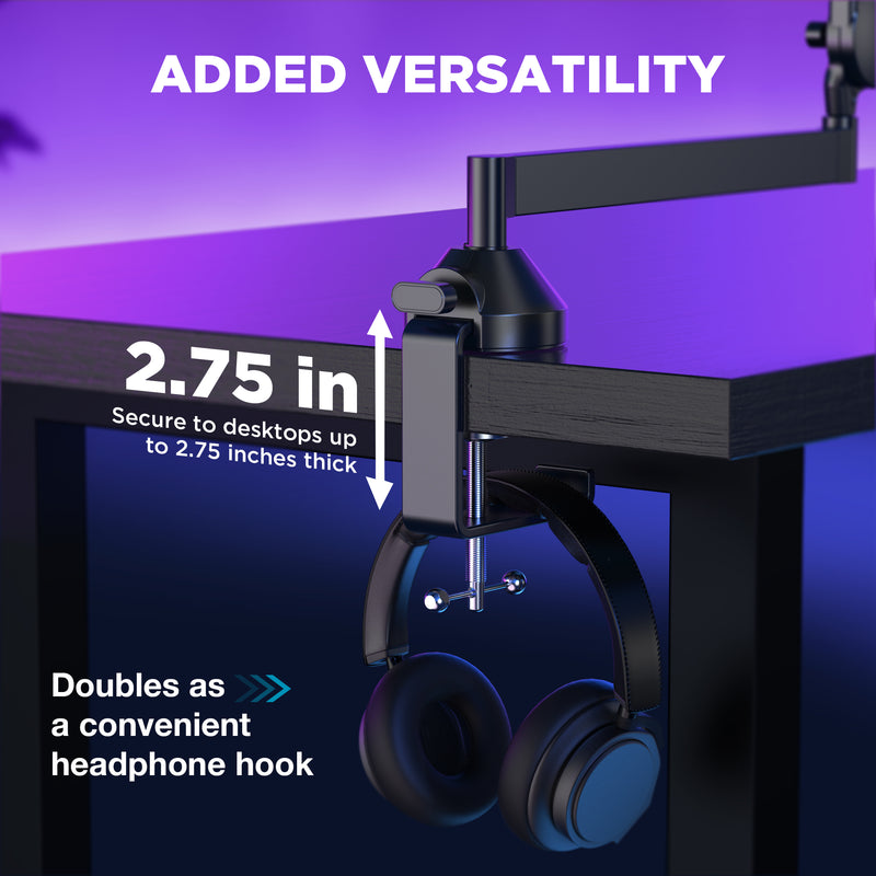 InnoGear Low Profile Mic Arm, Microphone Boom Arm Desk Mount for Fifine AM8 K669B Elgato Blue Yeti HyperX QuadCast AT2020 Shure SM58 SM7B, Mic Stand with Mic Clip 3/8" to 5/8" Adapter