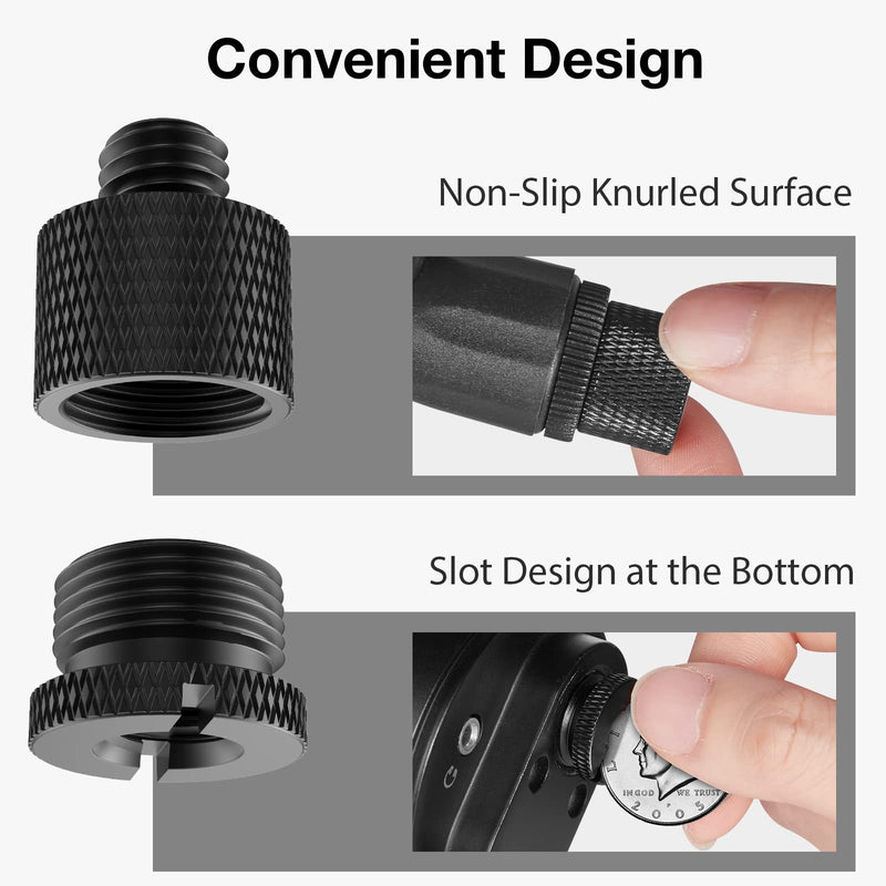 Adattatore Per Microfono 5 Pezzi - Da 1/4" Femmina A M10 Maschio, Lega Alluminio - Foto 4