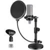 InnoGear Mic Stand Desk, Adjustable Desktop Microphone Stand Table with Shock Mount Mic Clip Pop Filter 3/8" to 5/8" Adapter for Blue Yeti Hyper X QuadCast S AT2020 Fifine K669B Shure SM58 SM48 PGA48