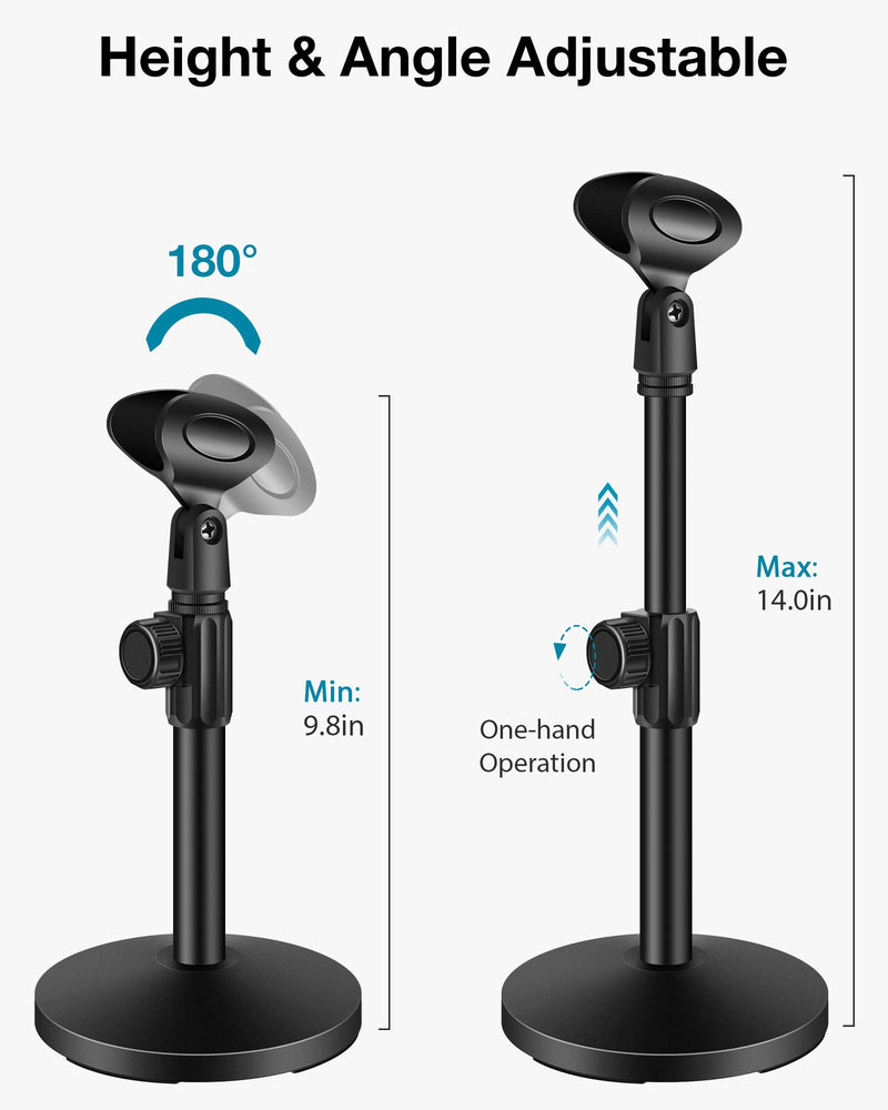 InnoGear Mic Stand Desk, Adjustable Desktop Microphone Stand Table with Shock Mount Mic Clip Pop Filter 3/8" to 5/8" Adapter for Blue Yeti Hyper X QuadCast S AT2020 Fifine K669B Shure SM58 SM48 PGA48