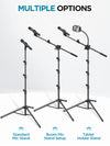 InnoGear Mic Stand, 6 in 1 Microphone Stand Floor with Tablet Phone Holder Height Adjustable from 30" to 72" Mic Stand Tripod Boom Arm with Gooseneck Carrying Bag for Singing Karaoke Stage