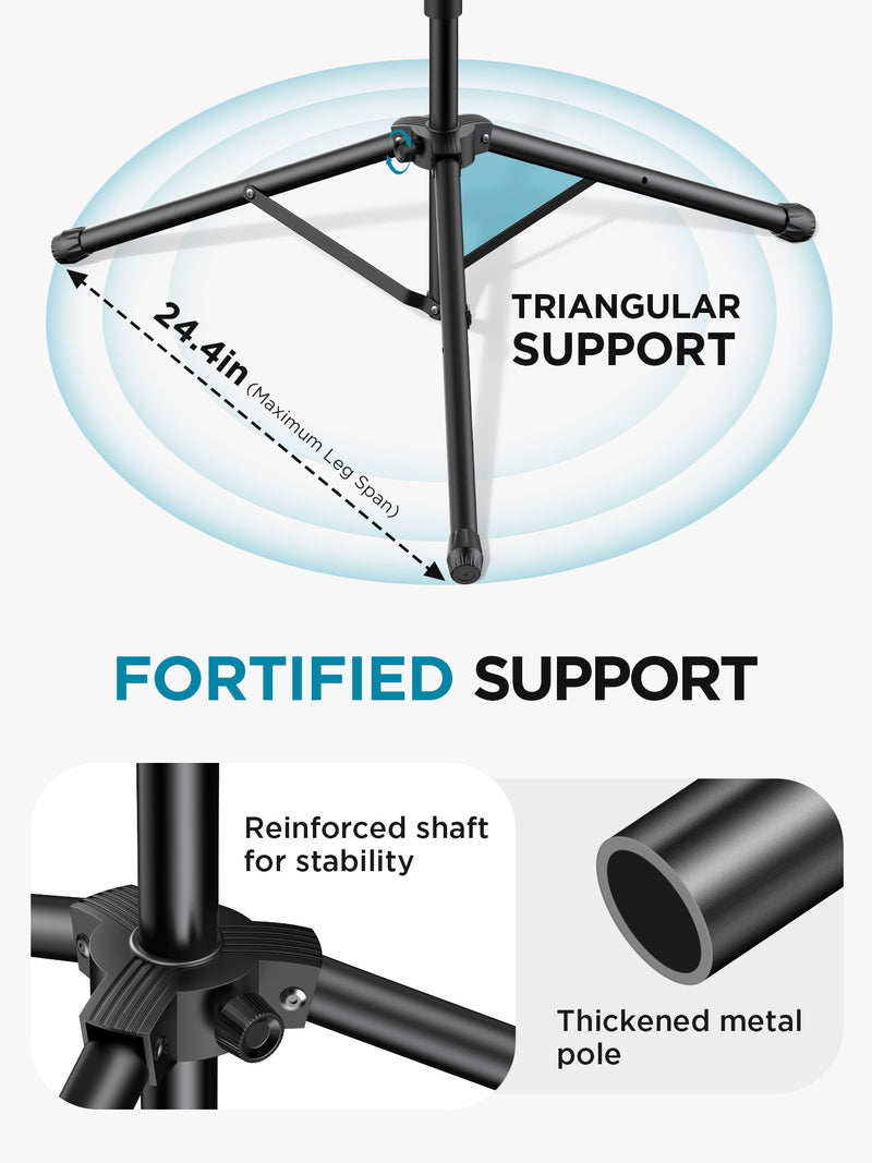 InnoGear Mic Stand, 6 in 1 Microphone Stand Floor with Tablet Phone Holder Height Adjustable from 30" to 72" Mic Stand Tripod Boom Arm with Gooseneck Carrying Bag for Singing Karaoke Stage