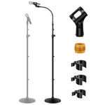 InnoGear Microphone Stand, Mic Stand Detachable Gooseneck Mic Floor Stand Height Adjustable from 32?¡À to 70?¡À with Weighted Round Base for Blue Yeti Blue Snowball Shure SM7B Shure SM58 Samson Q2U