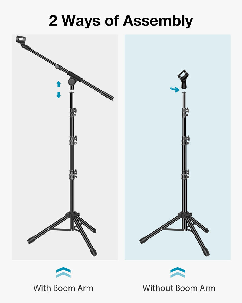 InnoGear Microphone Stand, Tripod Boom Arm Floor Mic Stand Height Adju