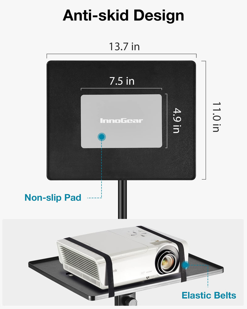 InnoGear Projector Stand Tripod, Portable Laptop Tripod Stand Height Adjustable from 21" to 54" Heavy Duty Projector Tripod for Outdoor Office Home Stage Studio Podium Computer DJ Racks