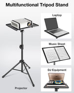 InnoGear Projector Stand Tripod, Portable Laptop Tripod Stand Height Adjustable from 21" to 54" Heavy Duty Projector Tripod for Outdoor Office Home Stage Studio Podium Computer DJ Racks