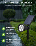 InnoGear Solar Lights for Outside, Solar Lights Outdoor Waterproof Solar Garden Yard Spot Lights Spotlight Pathway Landscape Lighting Wall Light Auto On/Off, Pack of 4 (Cool White)