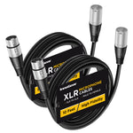 InnoGear XLR Microphone Cables, 10 Feet 2 Pack Oxygen-Free Copper Male to Female 3-Pin Balanced XLR Mic Cables Cord for Speaker Podcast Audio Mixer DMX Effector Amplifier Sound Card, Silver