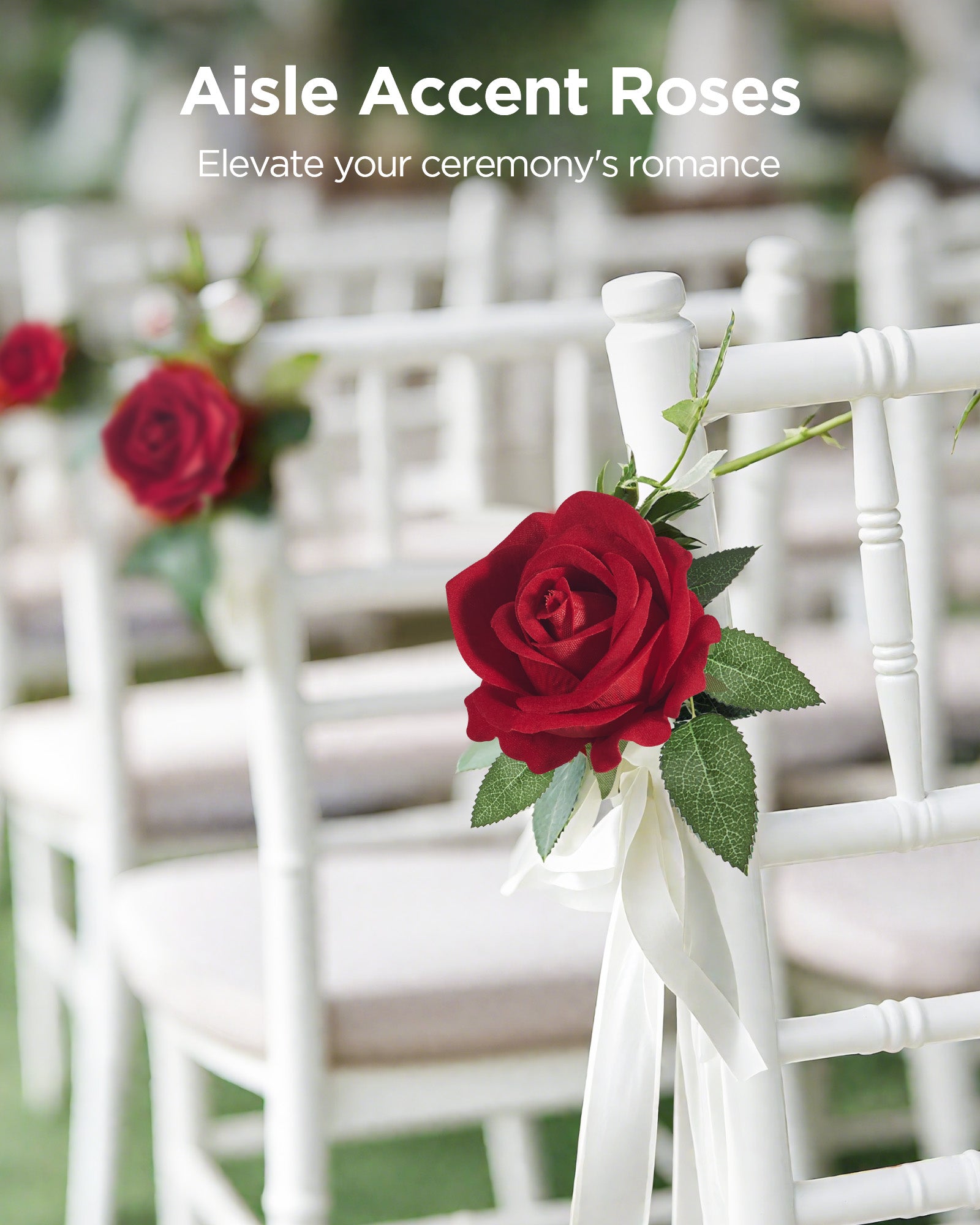 InnoGear 100 Pcs Red Roses Artificial Flowers, Fake Velvet Silk Rose B