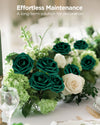 InnoGear Artificial Flowers, 100 Pcs Hunt Green Rose Foam Fake Roses Bulk with Stems for Decoration DIY Wedding Bouquets Centerpieces Bridal Shower Party Christmas Tree