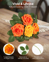InnoGear Artificial Flowers, 100 Pcs Shades of Orange Rose Foam Fake Roses Bulk with Stems for Decoration DIY Wedding Bouquets Centerpieces Bridal Shower Party Christmas Tree