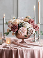 InnoGear Artificial Flowers, 50 Pcs Dusty Pink Foam Fake Roses Bulk with Stems for Decoration DIY Wedding Bouquets Centerpieces Bridal Shower Party Christmas Tree