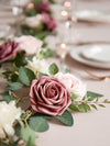 InnoGear Artificial Flowers, 50 Pcs Dusty Pink Foam Fake Roses Bulk with Stems for Decoration DIY Wedding Bouquets Centerpieces Bridal Shower Party Christmas Tree