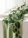 InnoGear Artificial Flowers, 50 Pcs Elf Green Rose Foam Fake Roses Bulk with Stems for Decoration DIY Wedding Bouquets Centerpieces Bridal Shower Party Christmas Tree