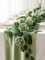 InnoGear Artificial Flowers, 50 Pcs Elf Green Rose Foam Fake Roses Bulk with Stems for Decoration DIY Wedding Bouquets Centerpieces Bridal Shower Party Christmas Tree