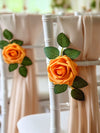 InnoGear Artificial Flowers, 50 Pcs Orange Rose Foam Fake Roses Bulk with Stems for Decoration DIY Wedding Bouquets Centerpieces Bridal Shower Party Christmas Tree