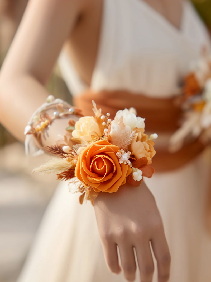 InnoGear Artificial Flowers, 50 Pcs Orange Rose Foam Fake Roses Bulk with Stems for Decoration DIY Wedding Bouquets Centerpieces Bridal Shower Party Christmas Tree