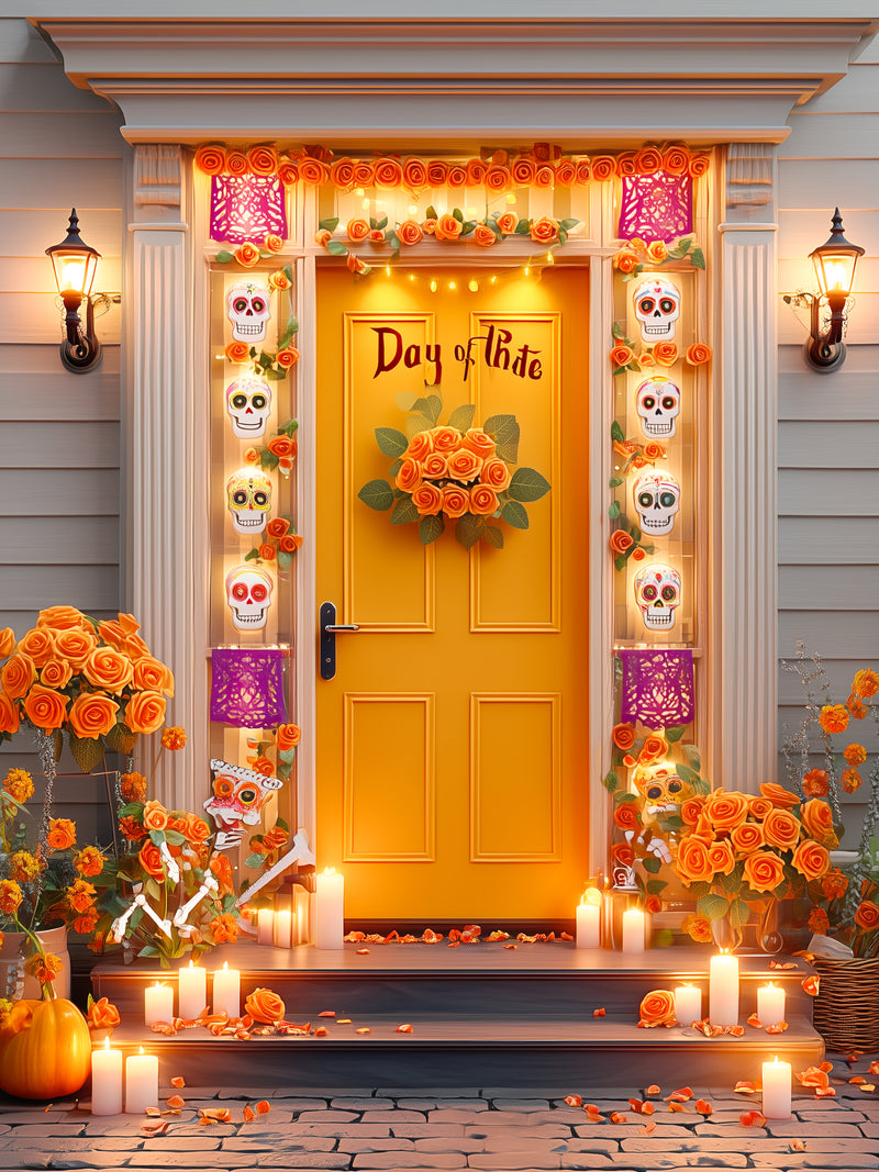 InnoGear Artificial Flowers, 50 Pcs Orange Rose Foam Fake Roses Bulk with Stems for Decoration DIY Wedding Bouquets Centerpieces Bridal Shower Party Christmas Tree