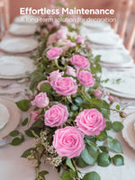 InnoGear Artificial Flowers, 50 Pcs Pink Foam Fake Roses Bulk with Stems for Decoration DIY Wedding Bouquets Centerpieces Bridal Shower Party Valentines Christmas Tree