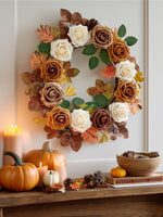 InnoGear Artificial Flowers, 50 Pcs Shades of Earth Tones Foam Fake Roses Bulk with Stems for Decoration Celebration DIY Wedding Bouquets Centerpieces Bridal Shower Party Christmas Tree