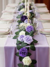 InnoGear Artificial Flowers, 50 Pcs Shades of Purple Foam Fake Roses Bulk with Stems for Decoration Celebration DIY Wedding Bouquets Centerpieces Bridal Shower Party Christmas Tree