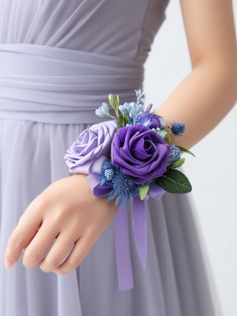 InnoGear Artificial Flowers, 50 Pcs Shades of Purple Foam Fake Roses Bulk with Stems for Decoration Celebration DIY Wedding Bouquets Centerpieces Bridal Shower Party Christmas Tree