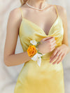 InnoGear Artificial Flowers, 50 Pcs Yellow Foam Fake Roses Bulk with Stems for Decoration Celebration DIY Wedding Bouquets Centerpieces Bridal Shower Party Christmas Tree