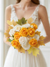 InnoGear Artificial Flowers, 50 Pcs Yellow Foam Fake Roses Bulk with Stems for Decoration Celebration DIY Wedding Bouquets Centerpieces Bridal Shower Party Christmas Tree
