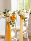 InnoGear Artificial Flowers, 50 Pcs Yellow Foam Fake Roses Bulk with Stems for Decoration Celebration DIY Wedding Bouquets Centerpieces Bridal Shower Party Christmas Tree