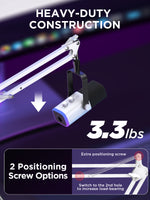 InnoGear Boom Arm Microphone Mic Stand for Blue Yeti HyperX QuadCast SoloCast Snowball Fifine Shure SM7B and other Mic, Medium, White