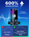 InnoGear CM38D USB Gaming Microphone Set, Noise Cancellation Condenser Mic with Boom Arm RGB Mute Headphones Jack for Streaming Podcasting Recording Vocal PC Computer YouTube Discord PS4 PS5, Black
