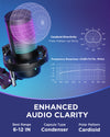 InnoGear CM38X Gaming USB Microphone, AI-Noise Cancelling Condenser Mic with Mute, Gain, RGB Indicator, Boom Arm Stand for Streaming, Podcast, Twitch, YouTube, Discord, PC, Computer, PS4, PS5, Mac, Black