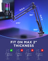 InnoGear CM38X Gaming USB Microphone, AI-Noise Cancelling Condenser Mic with Mute, Gain, RGB Indicator, Boom Arm Stand for Streaming, Podcast, Twitch, YouTube, Discord, PC, Computer, PS4, PS5, Mac, Black