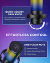 InnoGear CM38X Gaming USB Microphone, AI-Noise Cancelling Condenser Mic with Mute, Gain, RGB Indicator, Boom Arm Stand for Streaming, Podcast, Twitch, YouTube, Discord, PC, Computer, PS4, PS5, Mac, Black